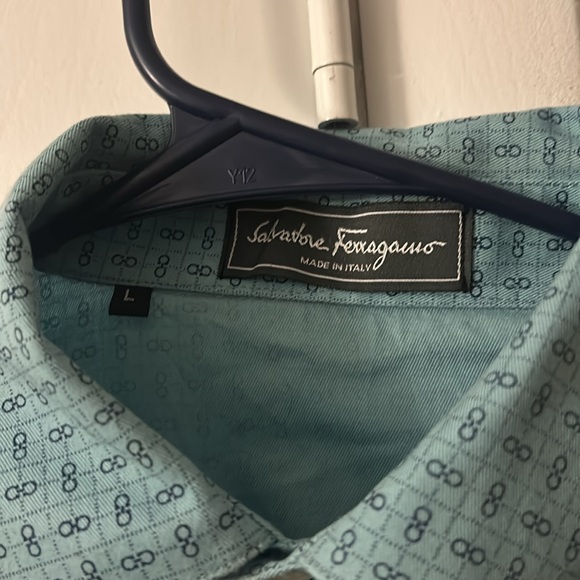 Vintage men’s salvatore ferragamo cotton button up dress shirt - Picture 4 of 13